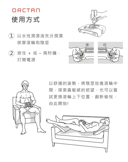 Orctan｜雙滾輪口交模擬自慰器｜9種模式