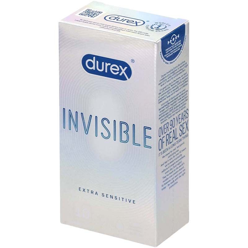 Durex Invisible 極薄敏感安全套｜透明天然乳膠｜10片