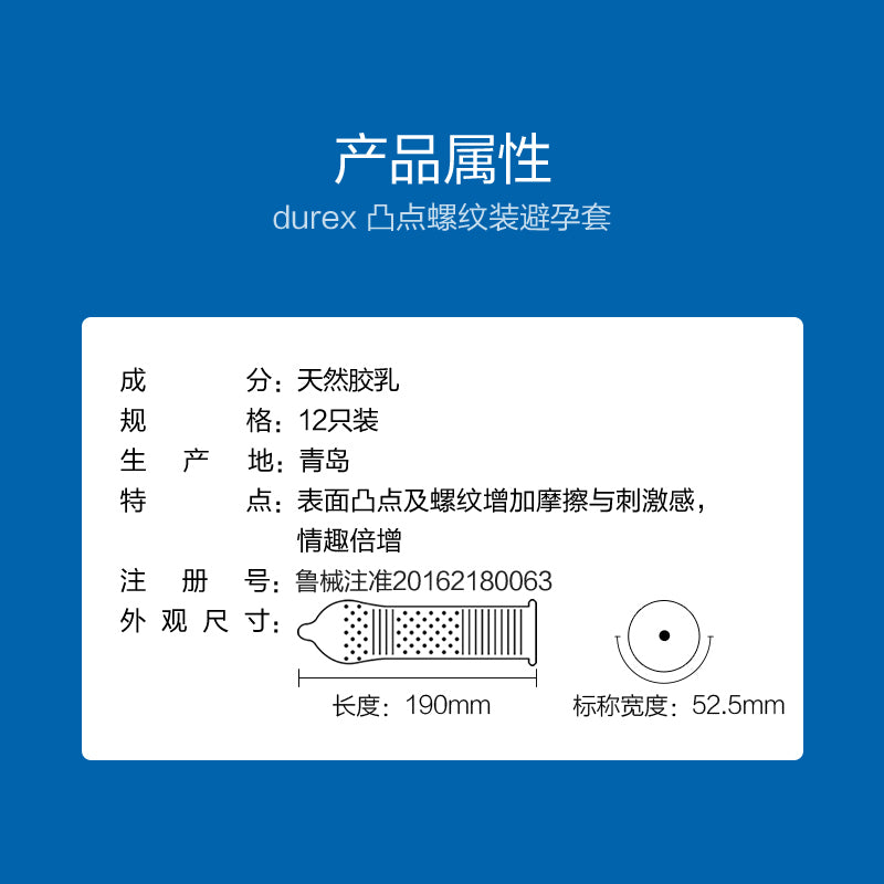 Durex Pleasure Max 凸點螺紋保險套｜33mm｜12片