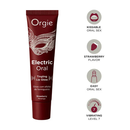 Orgie｜Electric Oral 草莓味口交震感唇蜜｜感官提升液 10ml