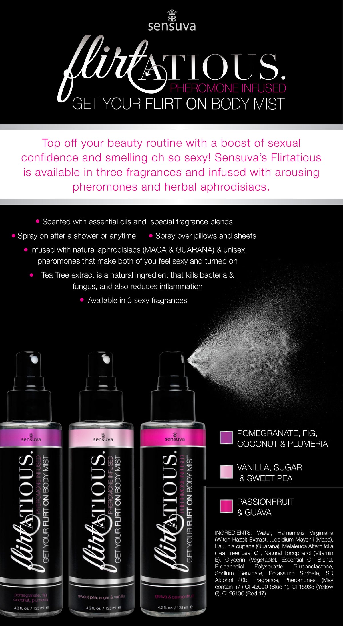 Sensuva｜Flirtatious 費洛蒙保濕身體噴霧｜男女適用 - 125ml