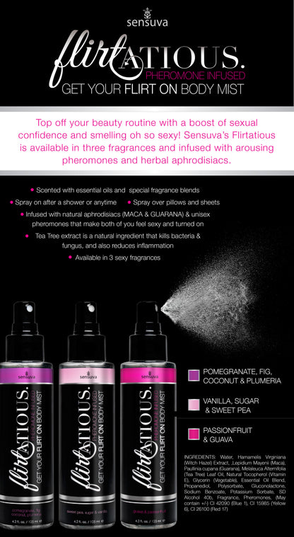 Sensuva｜Flirtatious 費洛蒙保濕身體噴霧｜男女適用 - 125ml