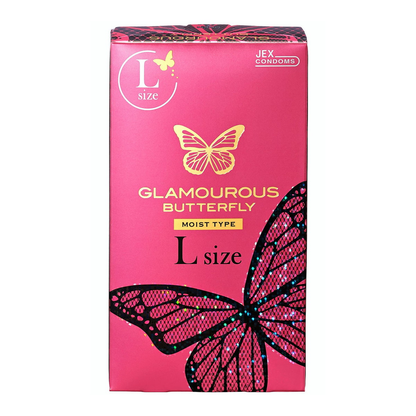 JEX 蝴蝶牌 Glamourous Butterfly 大碼L-Size加倍潤滑型安全套 / 35mm / 6片裝
