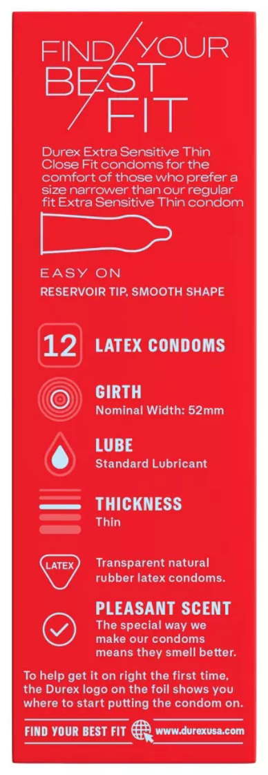 杜蕾斯 Durex Extra Sensitive 超薄加強潤滑安全套（緊緻裝）