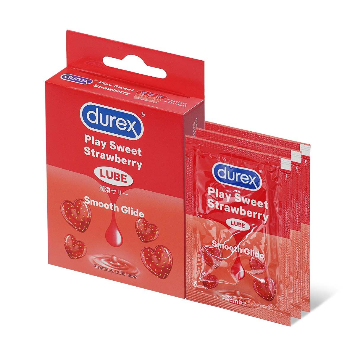 Durex Play｜草莓味水性潤滑劑｜5ml×3