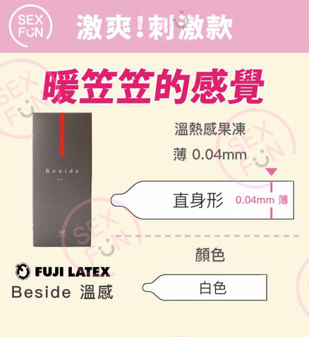 不二乳膠 Fuji Latex Beside 溫熱型安全套 / 12片裝