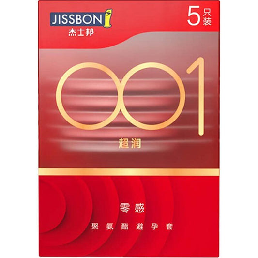 杰士邦 Jissbon 0.01mm 超潤非乳膠聚氨酯安全套 / 34mm / 5片裝