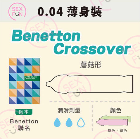 岡本 Okamoto Benetton 繽紛系列安全套 / 33mm / 12片裝