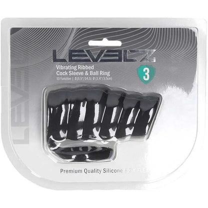 Levelz｜Ribbed 震動陰莖套連睪丸環 10頻