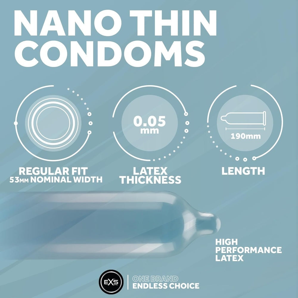 EXS Nano Thin 超薄乳膠安全套 / 53mm闊度 / 12片裝
