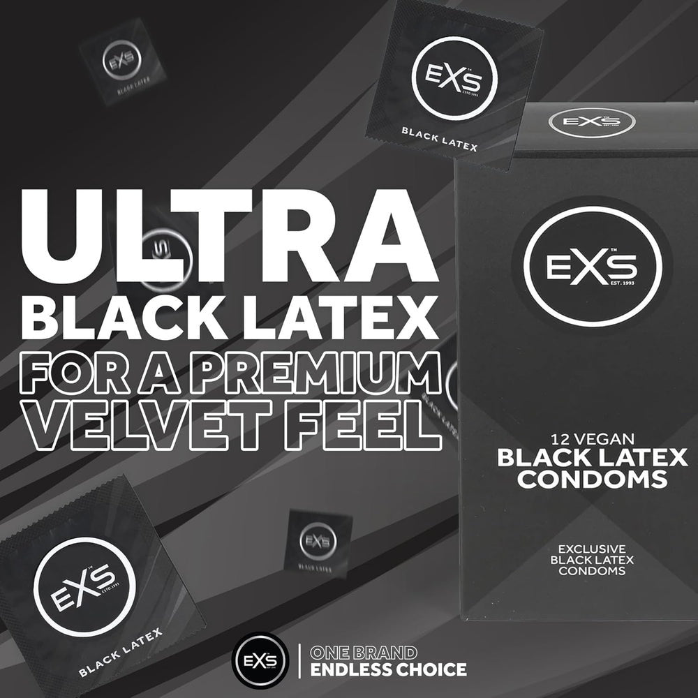 EXS Black Latex Comfy Fit 黑色乳膠安全套 / 54mm / 12片