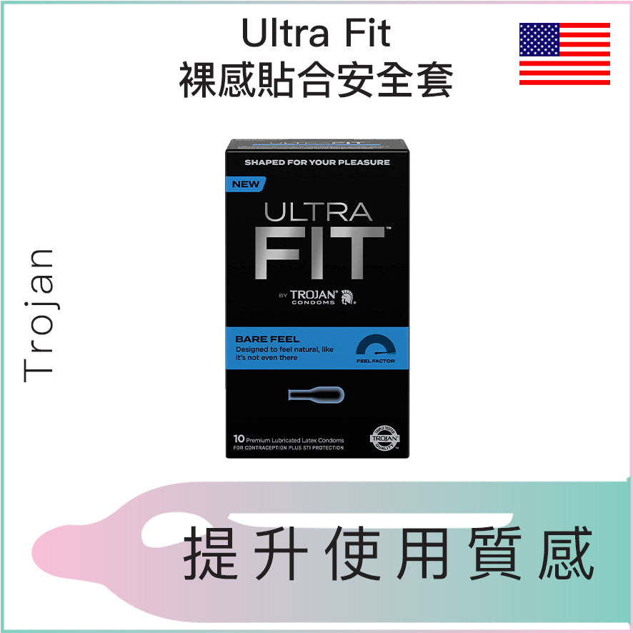 Trojan Ultra Fit裸感貼合安全套 - 10片