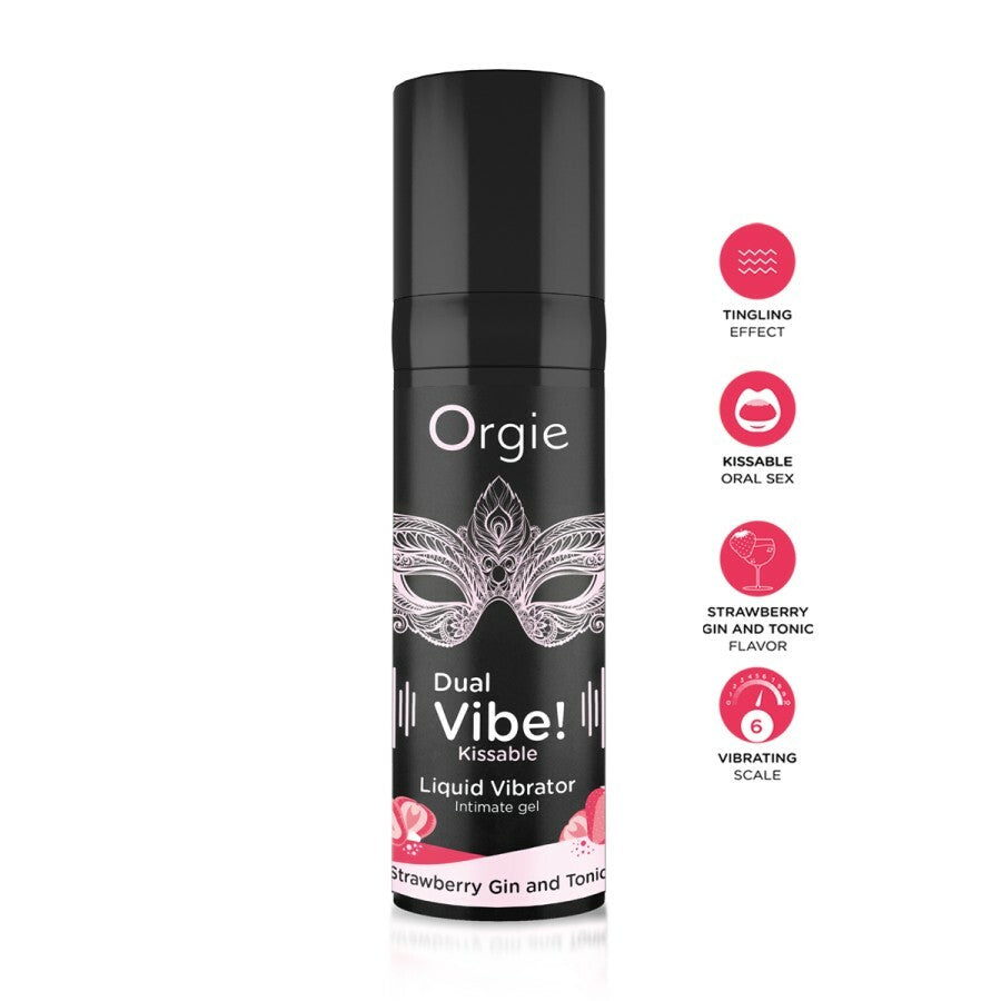 Orgie Dual Vibe 草莓琴湯尼味酥麻震感口交凝膠 - 15ml