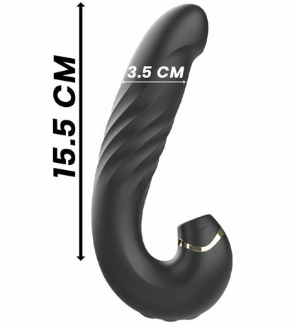 Ibiza Clif 伸縮吸啜雙重刺激震動棒