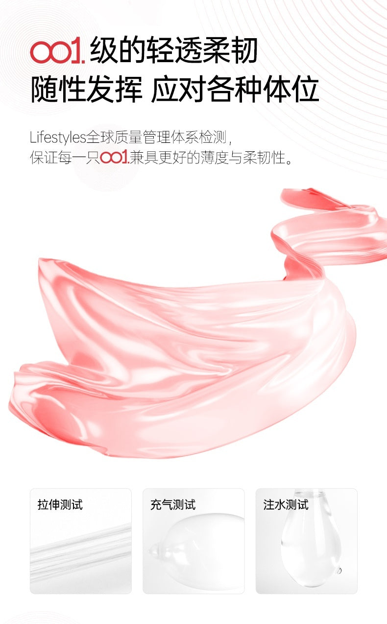 杰士邦 Jissbon 0.01mm 超潤非乳膠聚氨酯安全套 / 34mm / 5片裝