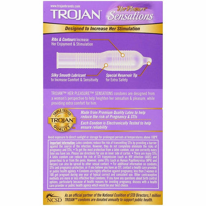 Trojan 戰神 Her Pleasure Sensations Ribbed 女士刺激橫紋安全套 / 12片裝