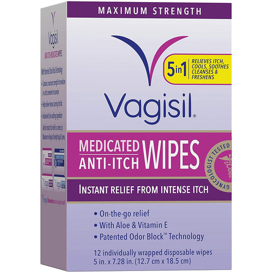 Vagisil 外陰止痕濕紙巾 12片獨立包裝