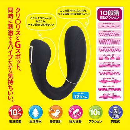 JAPANTOYZ nemo:U 雙摩打遙控兩點震動器