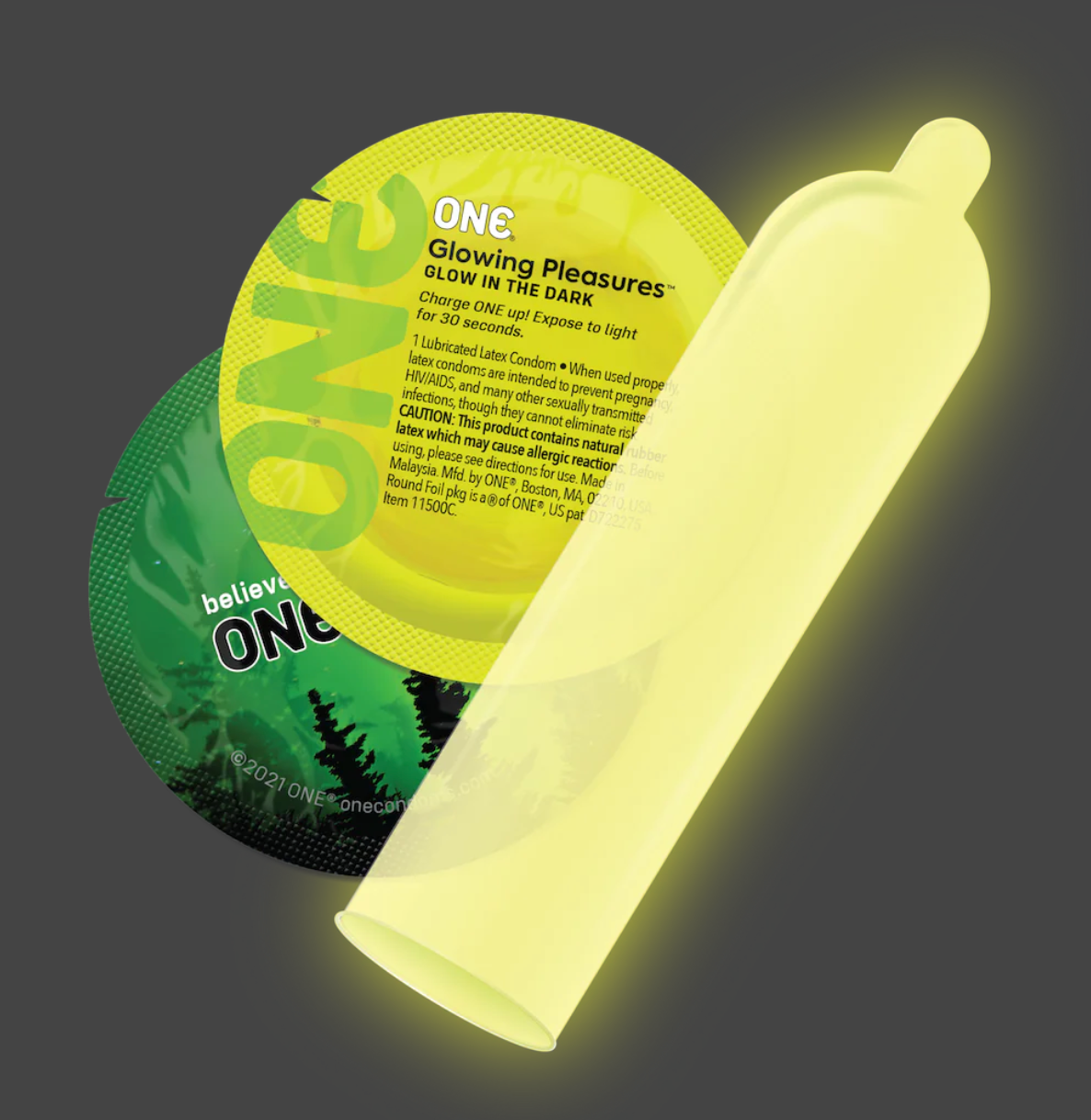 ONE® Glow™ 發光安全套 / 53mm / 3片裝