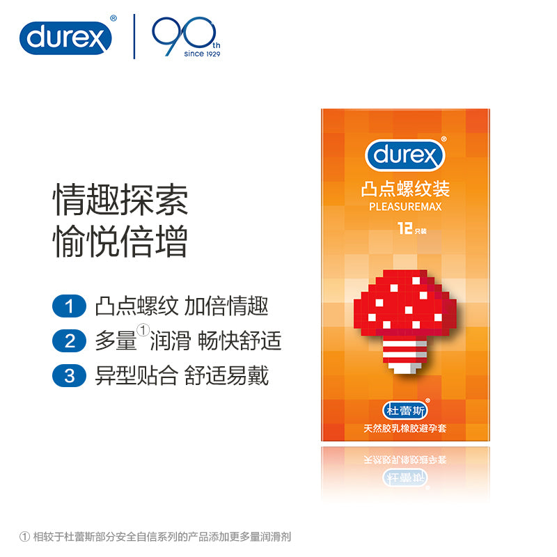 Durex Pleasure Max 凸點螺紋保險套｜33mm｜12片