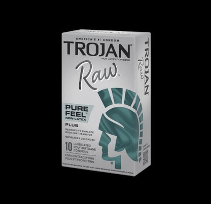 Trojan Raw Pure Feel 纖薄傳熱 PU 安全套 - 10片裝