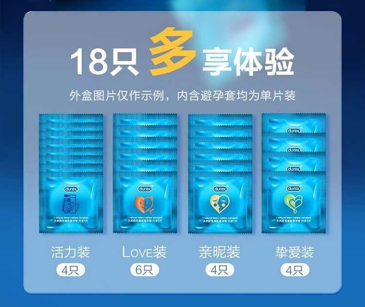杜蕾斯 Durex 四合一雜錦安全套｜33mm｜18片裝