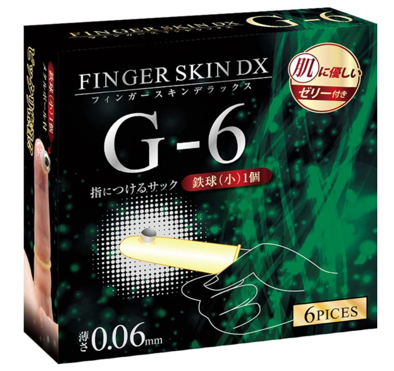 KISS ME LOVE FINGER SKIN DX G-6 手指安全套（G點刺激型・大鋼球設計） / 6片裝
