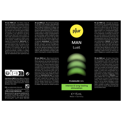 pjur｜MAN Lust 男士快感增強刺激凝膠｜15ml