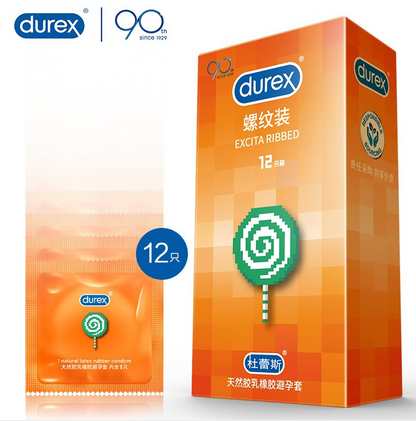 Durex 杜蕾斯 Excita Ribbed 螺旋紋乳膠安全套 12片裝