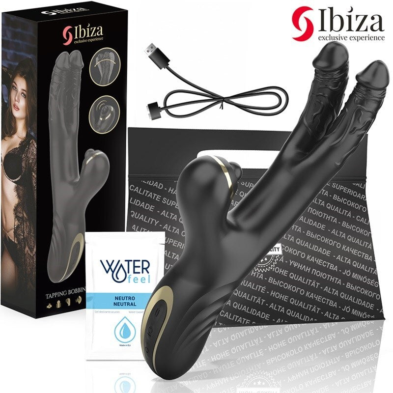 Ibiza 雙龍輕敲擺動震動棒｜內外同步