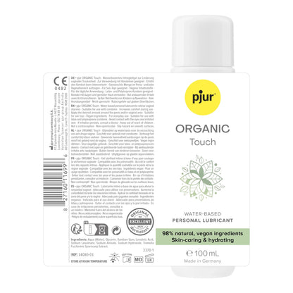 Pjur｜Organic Touch 98%天然純素水性潤滑液 - 100ml