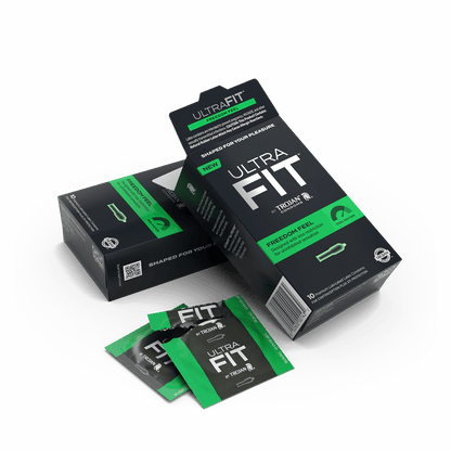 Trojan 戰神 Ultra Fit Comfort Feel (Ultra Flared) 前半寬身乳膠安全套 / 34.7mm / 10片裝