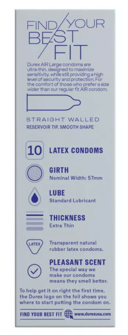 杜蕾斯 Durex Air Large (XL) 超薄貼身安全套