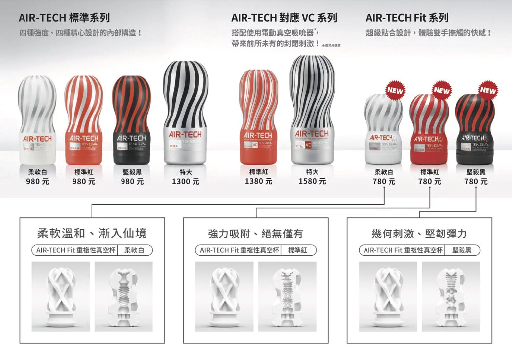 TENGA Air-Tech Fit 真空吸力可重用飛機杯